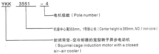 YKK系列(H355-1000)高压YR5005-8/450KW三相异步电机西安泰富西玛电机型号说明